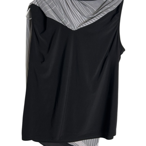 Cape,shawl,style blouse,attached tank underneath. Asymmetrical,striped,flare,OS - Picture 6 of 11